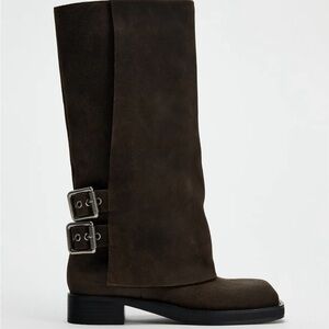 ZARA SUEDE BUCKLE BOOTS